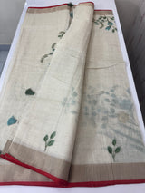 Tissue linen saree with blouse MS14462(2)