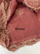 Silky kota saree with embriodery MS16334 - CrimsonPink