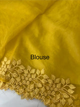 Soft Organza saree with embroidery borders - MSH5777 Mustard