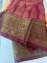 Tie & Dye Jute silk sarees  MJL987
