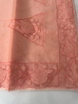 Viscose Organza saree with applique work-MSH101 Peach