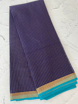 Crepe chiffon saree with small checks zari weaving  MS81890