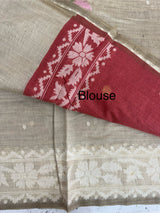Jamdani silk Cotton Saree with blouse MS12552