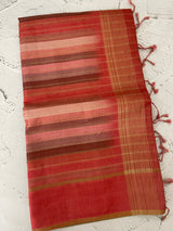 Multi color Semi soft silk saree with borders MSS590