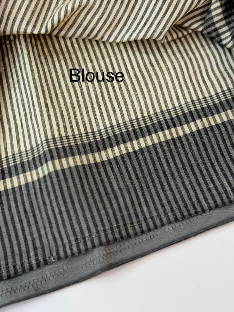 Blended tussar silk saree with hand embroidery MS40488