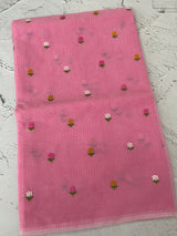 Kota checks saree with embroidery MS7680 Pink
