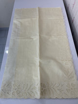 Striped Mul chanderi saree with net applique borders MSH987 - Pale Yellow