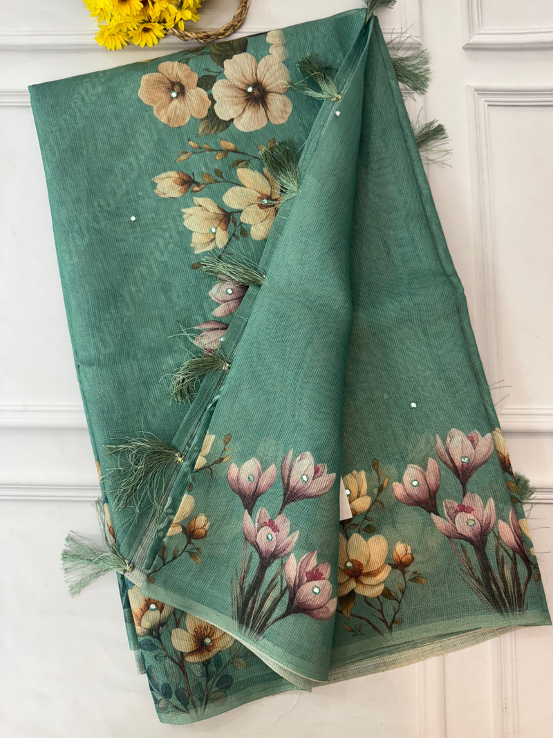 Tissue Silk Saree with digital prints SSKW94
