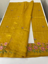 Art tussar saree with embroidery MST677