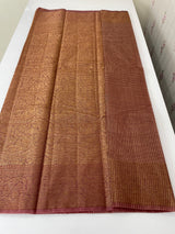 Semi silk saree with checks zari weaving MS81543- DuskyPeach