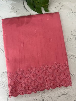 Crushed Matka Blended Tussar silk saree with cutwork borders MS4890 PeachPink