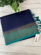 Jute silk sarees with contrast pallu & blouse MJL396