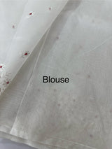 Kota Moonga checks saree with embriodery MSH279 (3)- White to Red