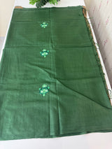 Semi tussar saree with Handwork MS44500 - DarkGreen