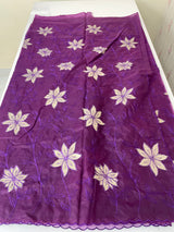 Semi organza saree with appliqué work - MSH906