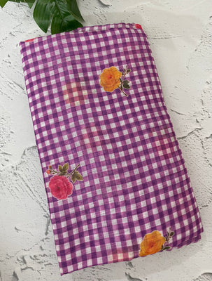 Digital printed semi Linen Saree MLS615