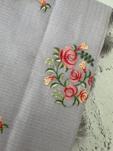 Lightweight NetKota saree with cross stitch embroidery MS143 - Lavender