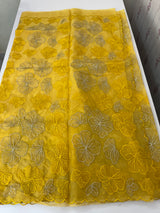 Soft Organza saree with silver zari & thread work - MSH910 Yellow