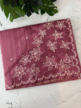 Cutwork Semi tussar saree MTSS680 - DarkOnion
