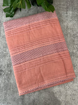 Supernet saree with crochet work and lace border MCJ5433 Peach