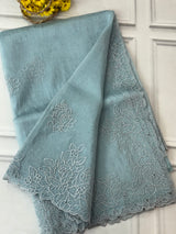 Cutwork Tissue Organza saree MS14051- DuskyBlue
