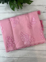 Silky kota embroidery saree  MSK890 Pink
