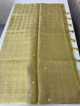 Tissue silk saree with foil work MSH214