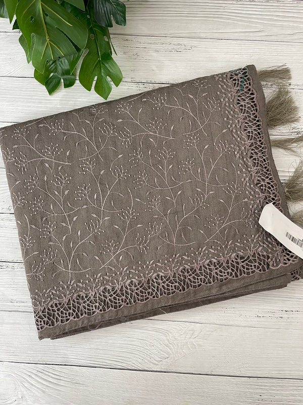 Cutwork Blended Jute - tussar saree MTS9079