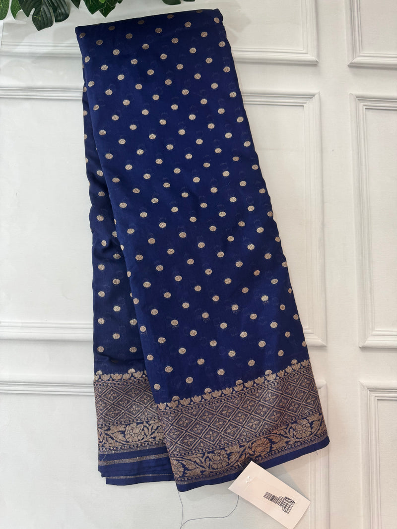 Semi Banarasi Georgette saree MBS2196 DARK BLUE