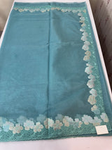 Soft organza saree with turkish applique borders- MCW735