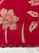 Malai chanderi saree with applique work MSM6201 RaniPink