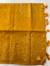 Blended tussar silk saree with embroidery- MS78911