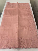 Semi tussar saree with applique borders MSH999 Peach-2