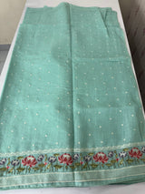 Semi linen saree with embroidery- MS15167