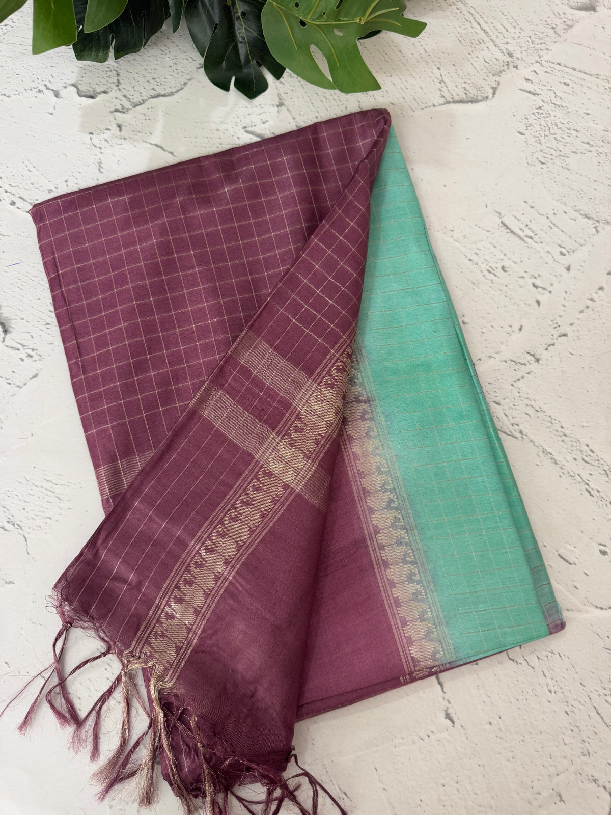 Bhagalpuri Semi tussar saree with contrast retta pattu borders and blouse -MS895(1)