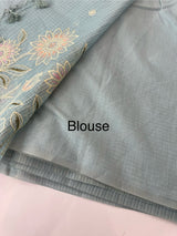 Applique and embroidery work 
 Kota Silk saree MSH118- DuksyBlue