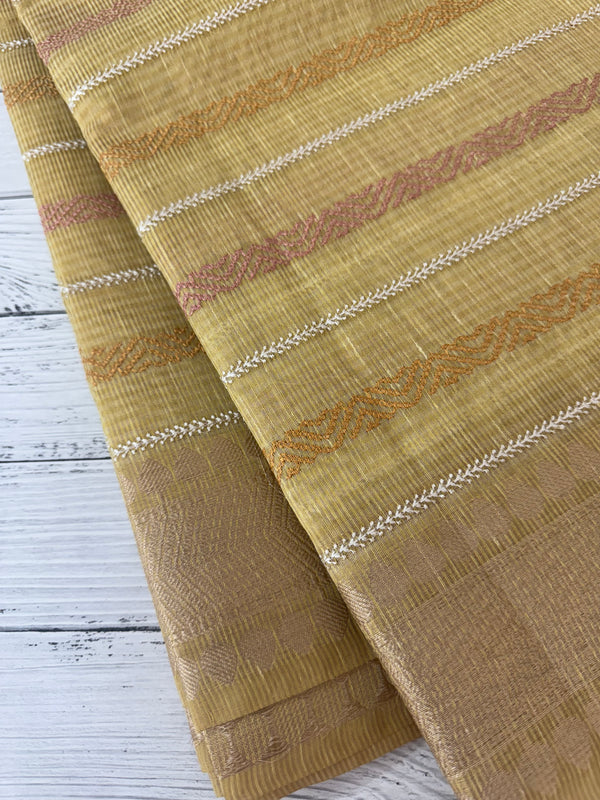 Tissue silk saree MTTS78- Yellow