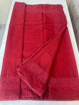 Kota saree with crochet work and lace border MCJ879 Red
