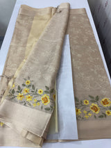 Tissue silk saree with embroidery MSH235