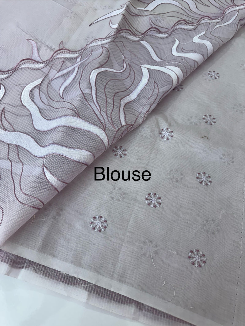 Kota silk embroidery saree  MSH125- Lavender