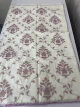 Mul chanderi tissue applique work saree MSH177