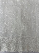 Premium Kota Moonga checks saree with embriodery MSH277 - White(1)