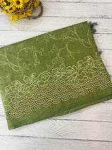 Pure bamboo tussar silk saree with cutwork - MTSS668