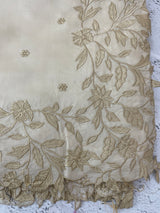 Blended Satin finish Tussar silk saree with applique work- MS8178