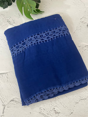 Chiffon georgette saree with corchet work - MS7633
