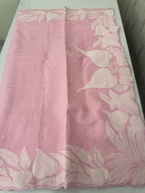 Mul chanderi saree with applique work borders- MSH224