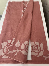 Soft mul chanderi saree with applique work- MSH200 DuskyRose