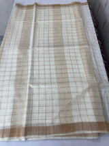 Soft blended tussar saree  MKT121 - checks