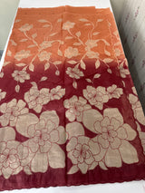Double shade Semi organza saree with appliqué work - MSH949