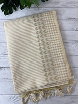 Soft Chanderi viscose silk saree with zari weaving MS1801- Cream